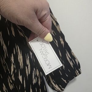 Morgan Taylor Black & Tan Printed Top